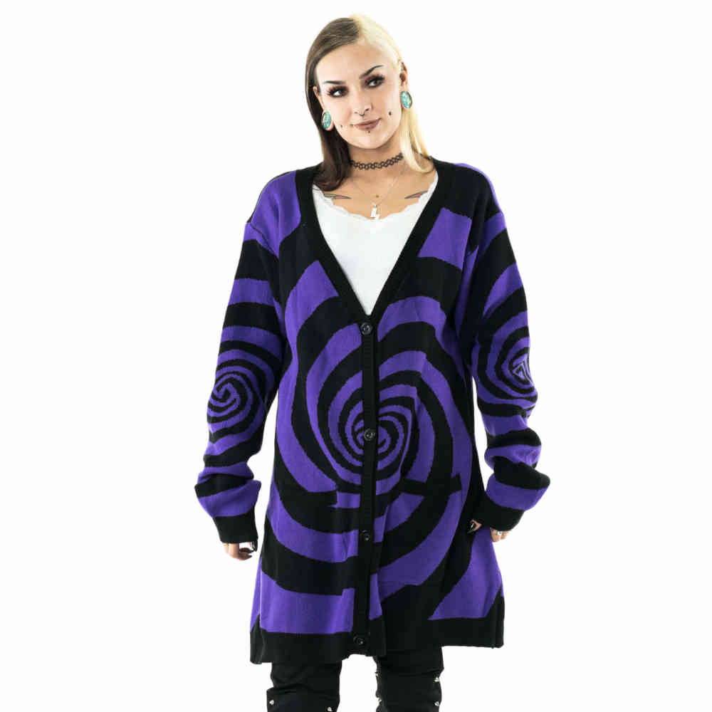 Vixxsin - Hypno Lange cardigan - Zwart/Paars